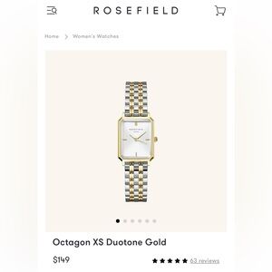 Brand new, never worn, two tone Rosefield watch